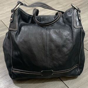 The Sak Black Leather Slouchy Large Shoulder Handbag